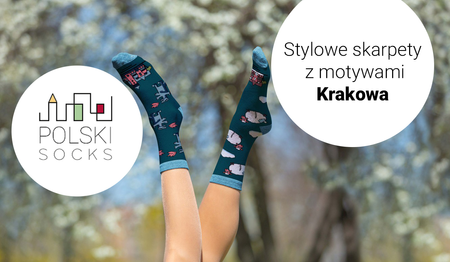 SKARPETY KRAKÓW Z MOTYWEM SMOKA I OWIECZKI BY SZEWCZYK DRATEWKA