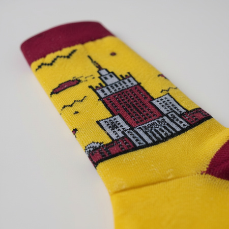 ŻÓŁTO-BORDOWE SKARPETY WARSZAWSKIE