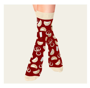 SKARPETY PIEROGI BORDO Z CEBULKĄ