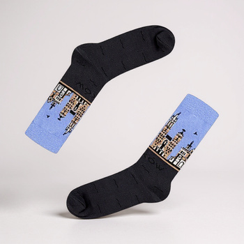 Skarpety krakowskie błękitno-grafitowe