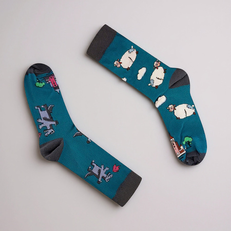 SKARPETY KRAKÓW Z MOTYWEM SMOKA I OWIECZKI BY SZEWCZYK DRATEWKA