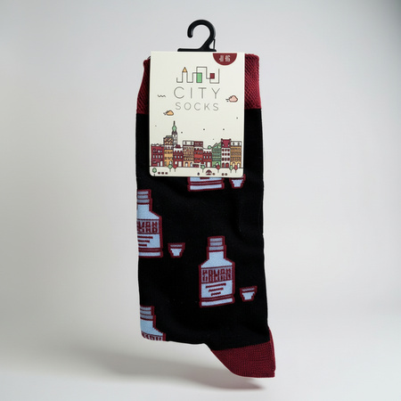 SKARPETY WÓDKOWE Z MOTYWEM KIELISZKA I BUTELKI