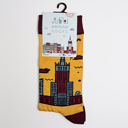 ŻÓŁTO-BORDOWE SKARPETY WARSZAWSKIE