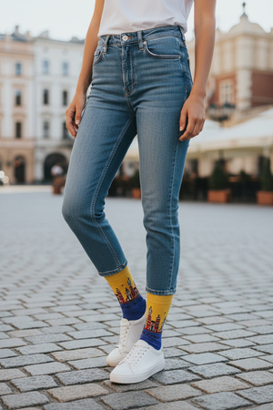 SKARPETY KRAKOWSKIE ŻÓŁTO-NIEBIESKIE