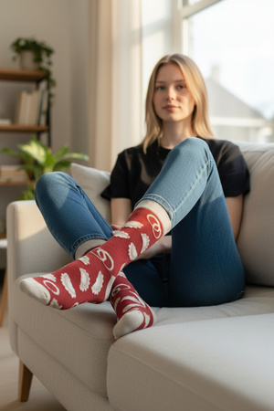 SKARPETY PIEROGI BORDO Z CEBULKĄ