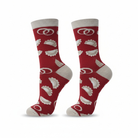 SKARPETY PIEROGI BORDO Z CEBULKĄ